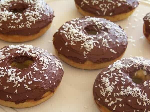 Chocolate Iced Coconut Donuts - Low Carb & Gluten Free